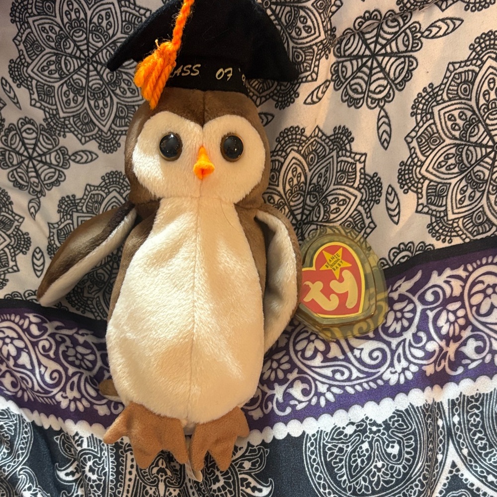 Vintage Ty Beanie Baby Wise Owl Class Of 98 Rare Tag Errors